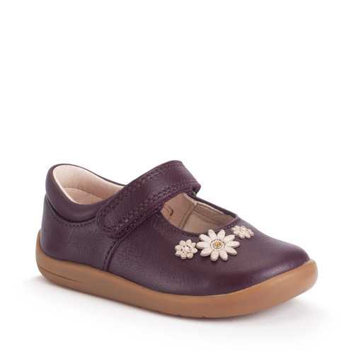 Start-Rite Fairy Tale, Burgundy leather girls rip-tape first walking shoes 0780_28